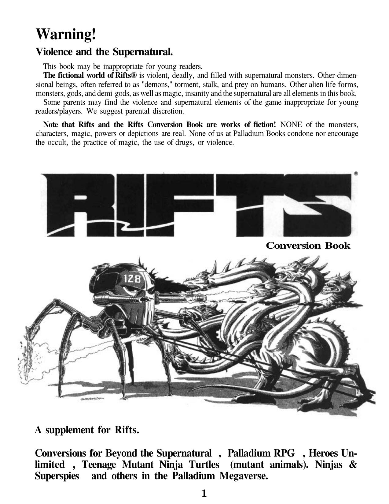 Rifts - Conversion Book 1 by PAL803