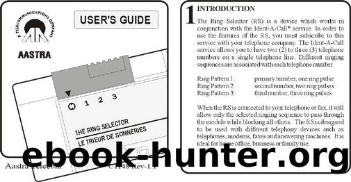Ring Selector 1 User Guide by Unknown