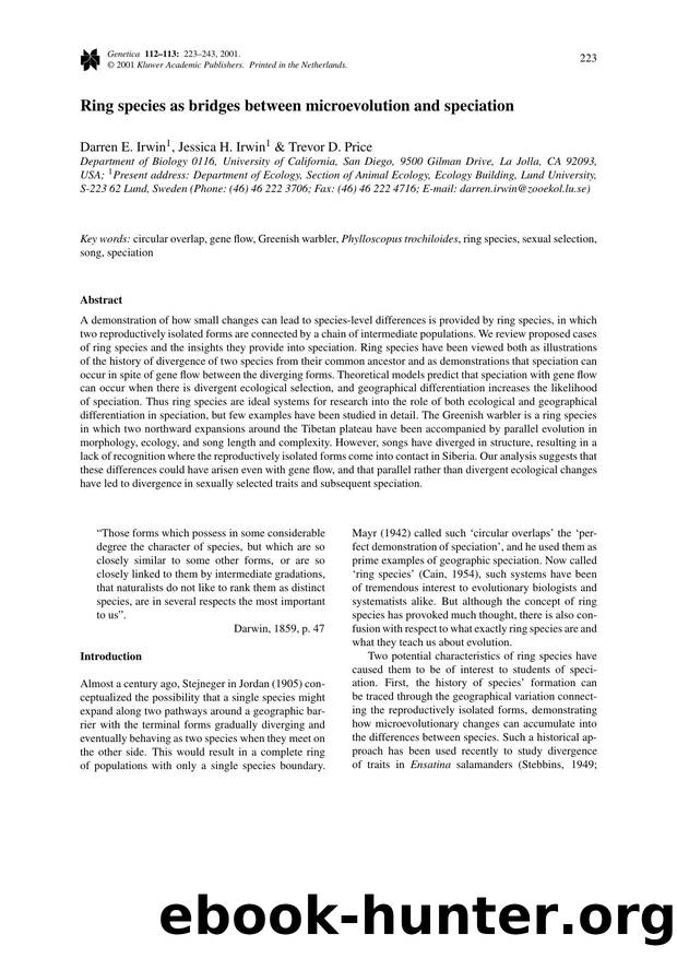 Ring species as bridges between microevolution and speciation by Unknown