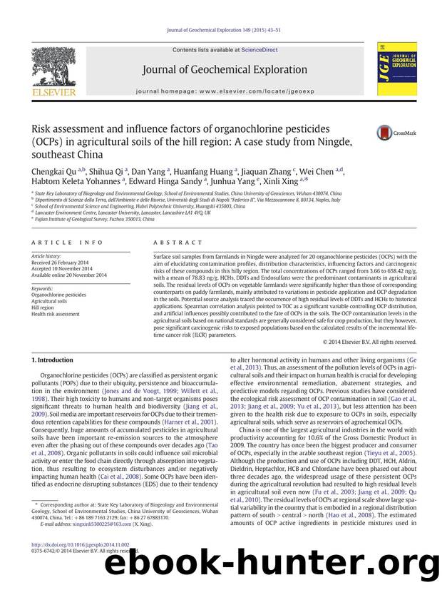 Risk assessment and influence factors of organochlorine pesticides (OCPs) in agricultural soils of the hill region: A case study from Ningde, southeast China by unknow