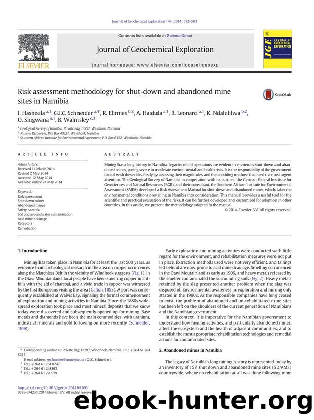 Risk assessment methodology for shut-down and abandoned mine sites in Namibia by unknow