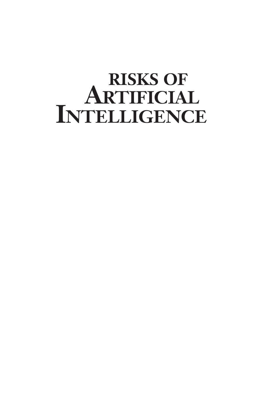 Risks of artificial intelligence by Muller Vincent C (ed.)