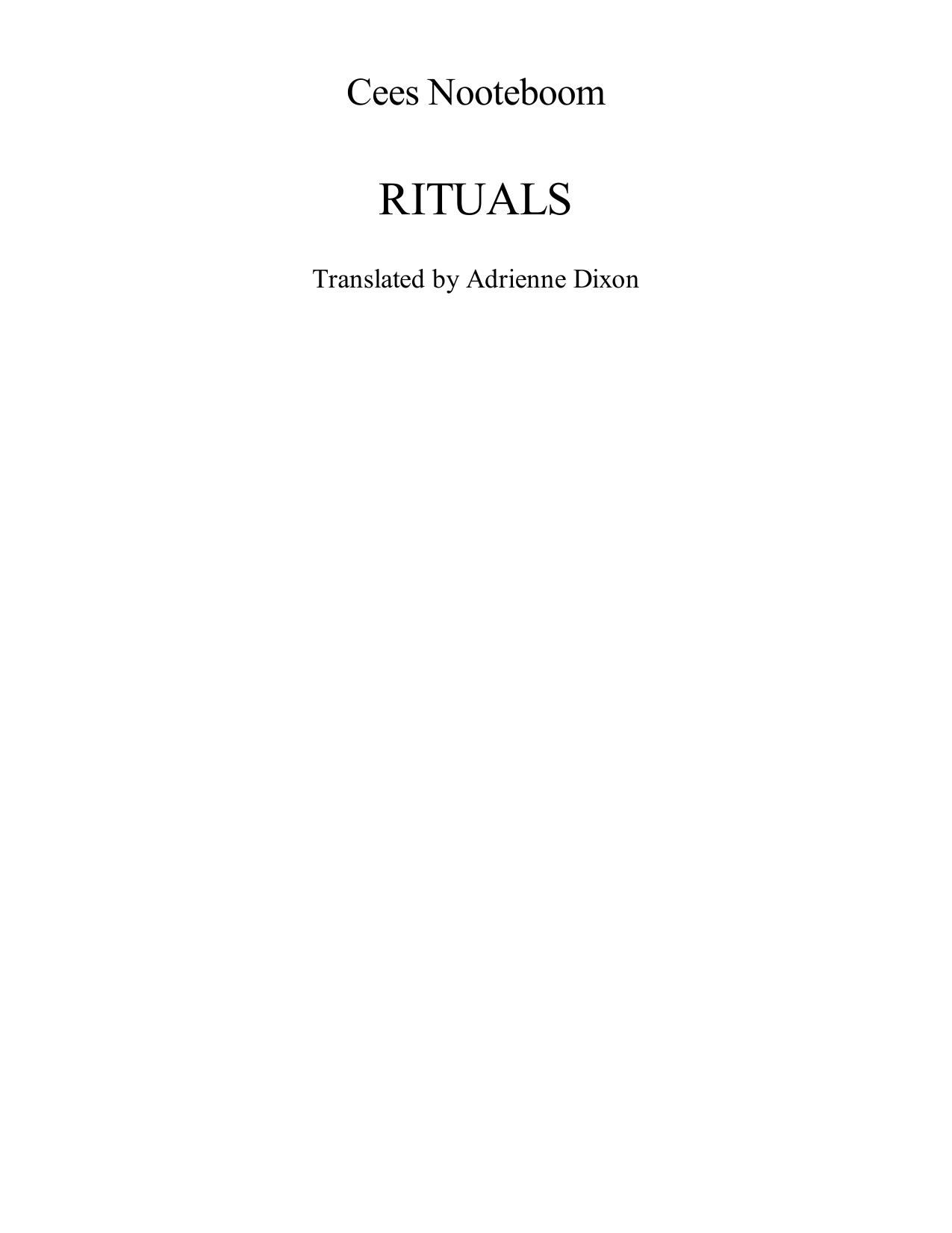 Rituals by Cees Nooteboom