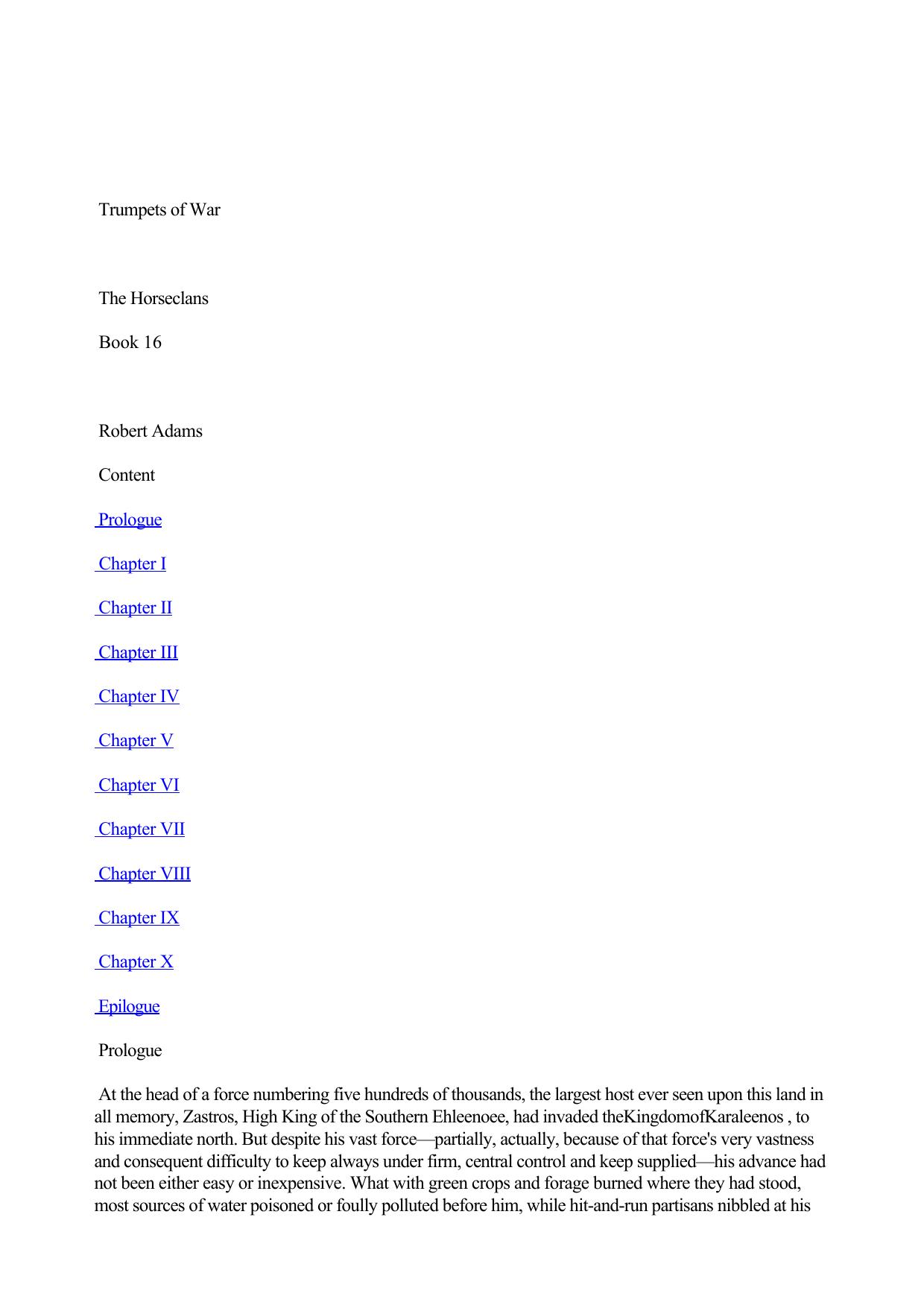Robert Adams Horseclans 16 Trumpets of War by Unknown