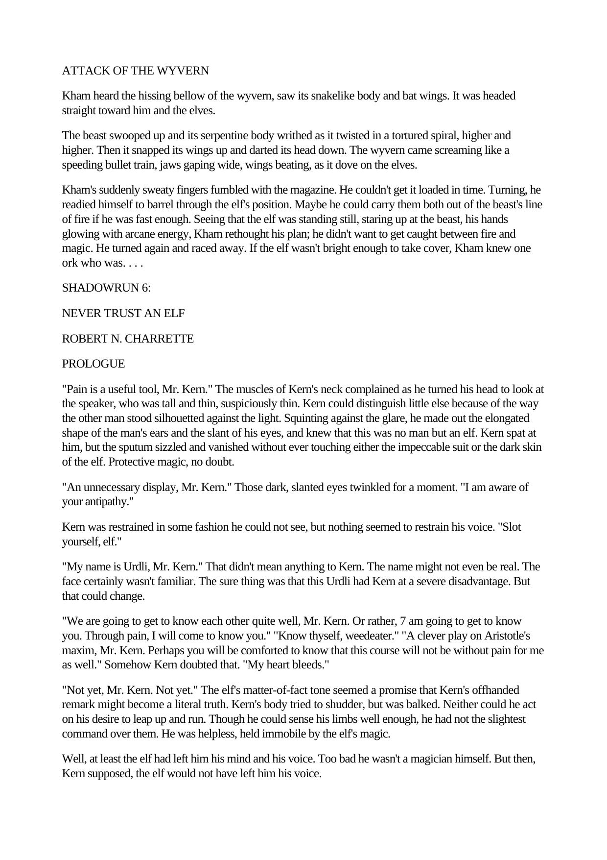 Robert N Charrette Shadowrun 6 Never Trust an Elf by Unknown