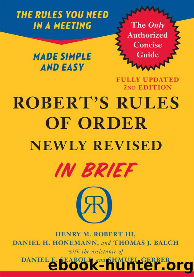 Robert's Rules of Order Newly Revised In Brief by unknow