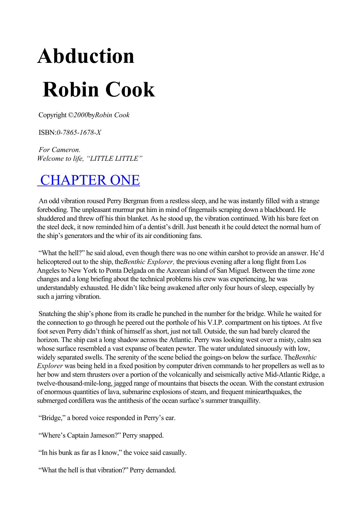 Robin Cook by Abduction