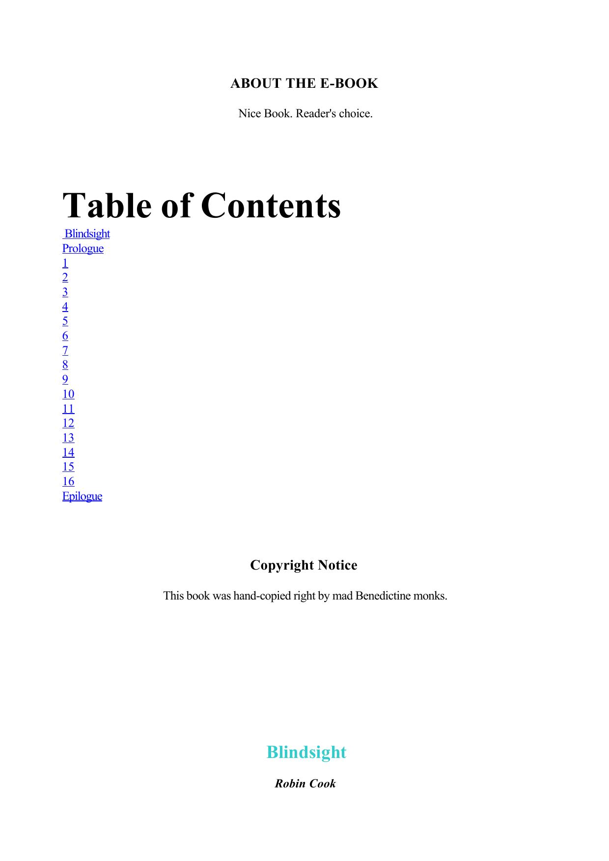 Robin Cook by Blindsight