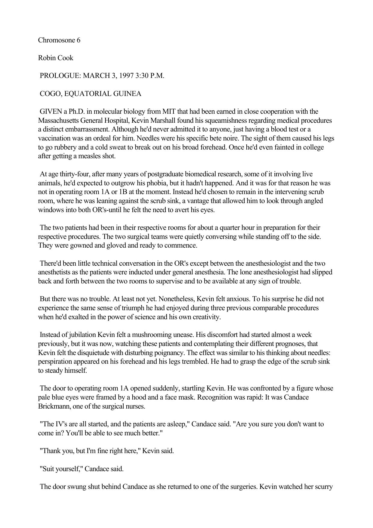 Robin Cook by Chromosome 6