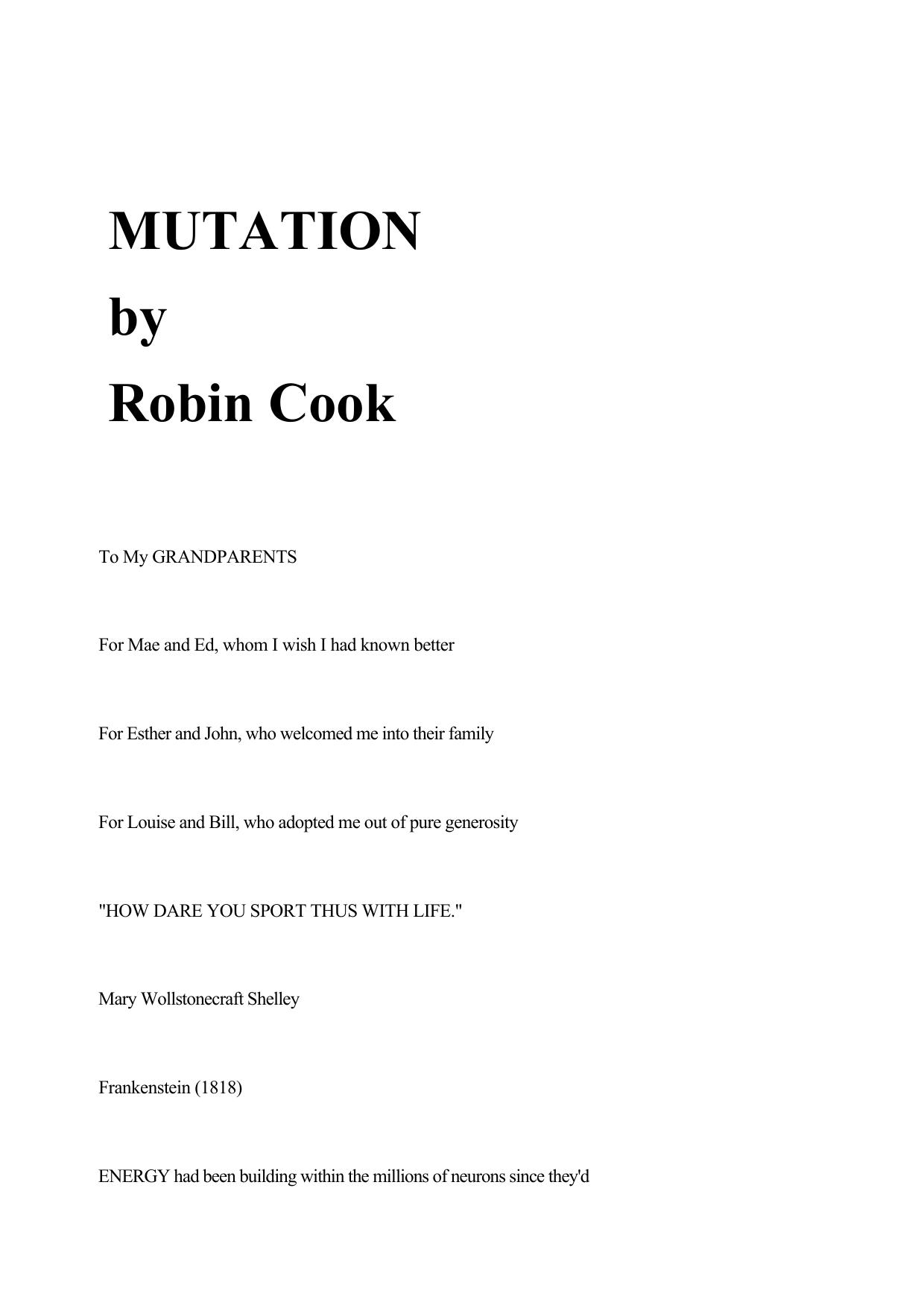 Robin Cook by Mutation