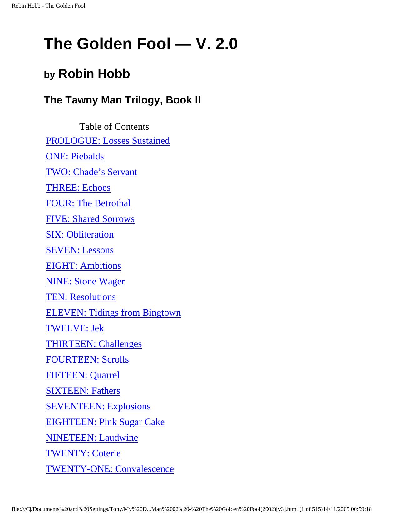 Robin Hobb - The Golden Fool by Unknown