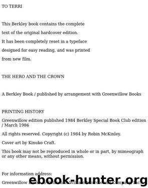 Robin McKinley - Damar 03 - The Hero and the Crown by The Hero & the Crown