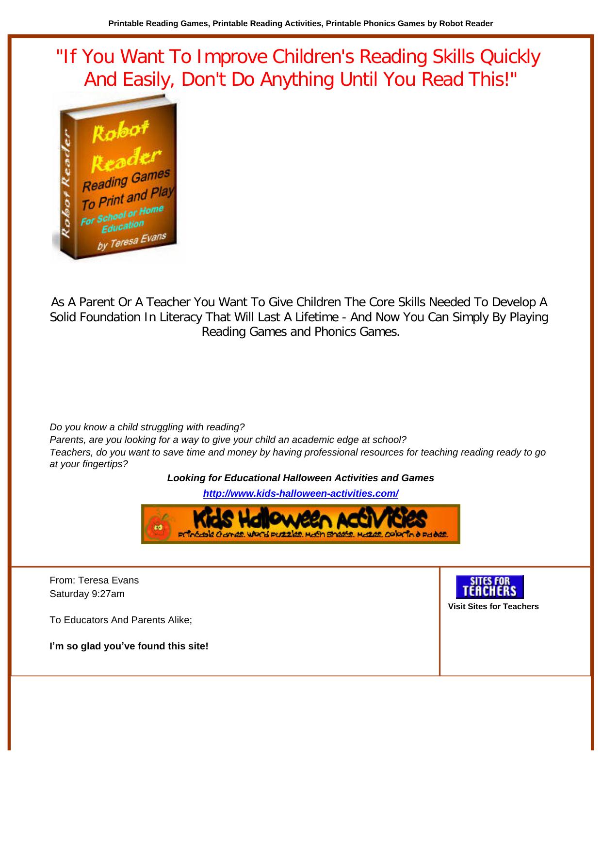 Robot Reader Reading Games And Phonics Games. by Best of Kuszter's Collection