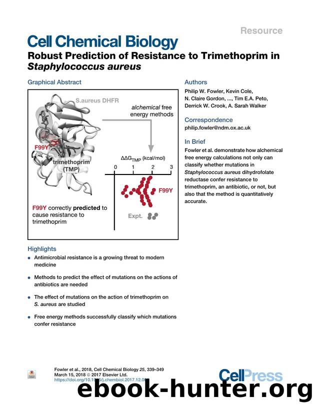 Robust Prediction of Resistance to Trimethoprim in Staphylococcus aureus by unknow