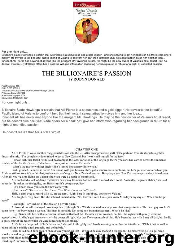 Robyn Donald - The Billionaire's Passion by Anja