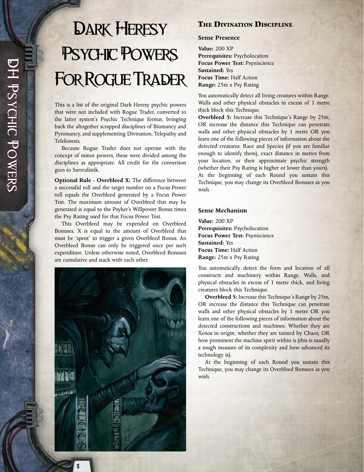 Rogue Trader by Converted Dark Heresy Psychic Powers