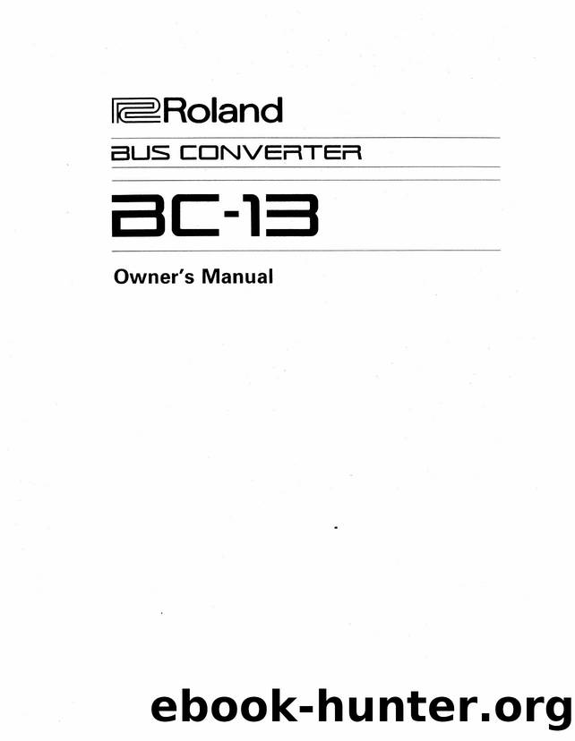 Roland BC-13 Manual by HyperGEAR Inc