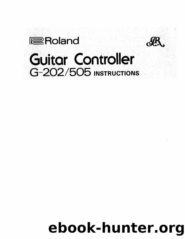 Roland G-202 Guitar Synthesizer Manual by HyperGEAR Inc