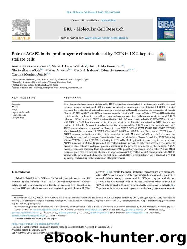 Role of AGAP2 in the profibrogenic effects induced by TGFÎ² in LX-2 hepatic stellate cells by unknow