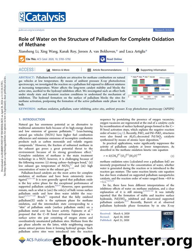 Role of Water on the Structure of Palladium for Complete Oxidation of Methane by Xiansheng Li Xing Wang Kanak Roy Jeroen A. van Bokhoven & Luca Artiglia