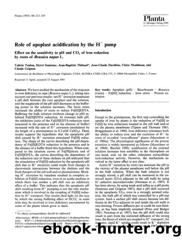 Role of apoplast acidification by the H<Superscript>&#x002B;<Superscript> pump by Unknown