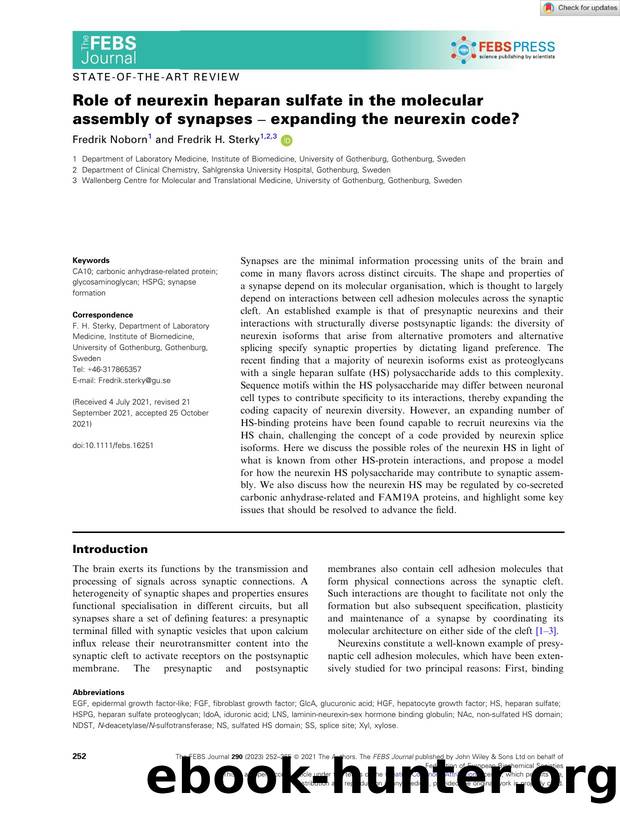 Role of neurexin heparan sulfate in the molecular assembly of synapses â expanding the neurexin code? by Unknown