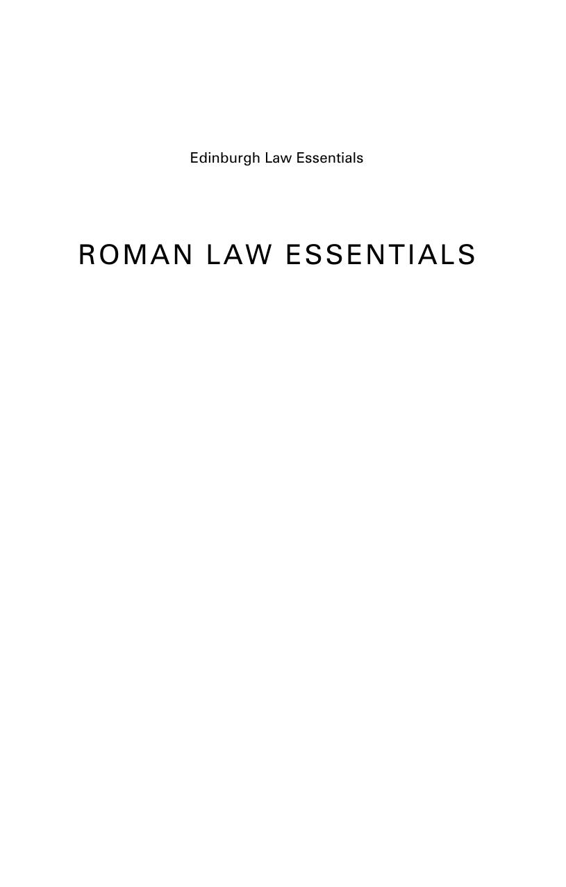 Roman Law Essentials by Craig Anderson