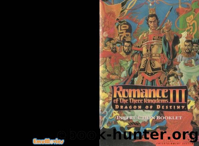 Romance of the Three Kingdoms III by Dragon of Destiny (USA)-manual