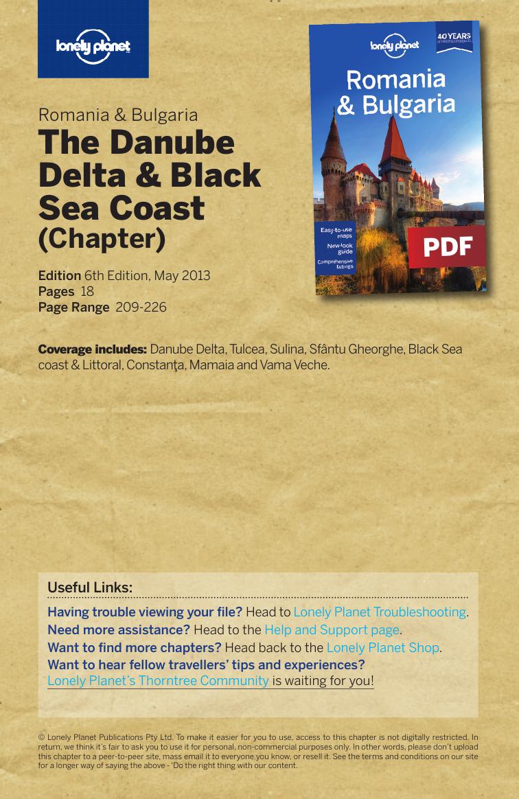 Romania & Bulgaria - The Danube Delta & Black Sea Coast chapter by Lonely Planet Publications Pty Ltd ©