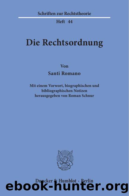 Romano by Schriften zur Rechtstheorie (9783428434251)