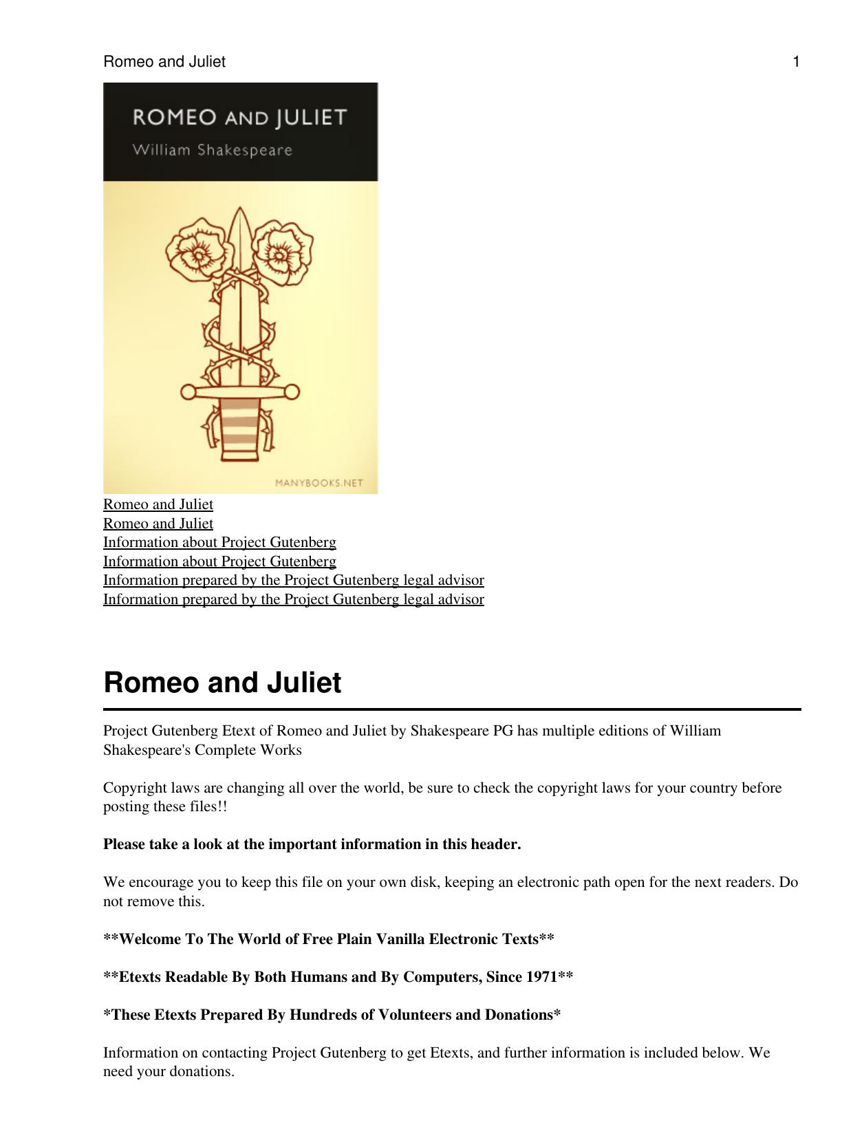 Romeo and Juliet by William Shakespeare