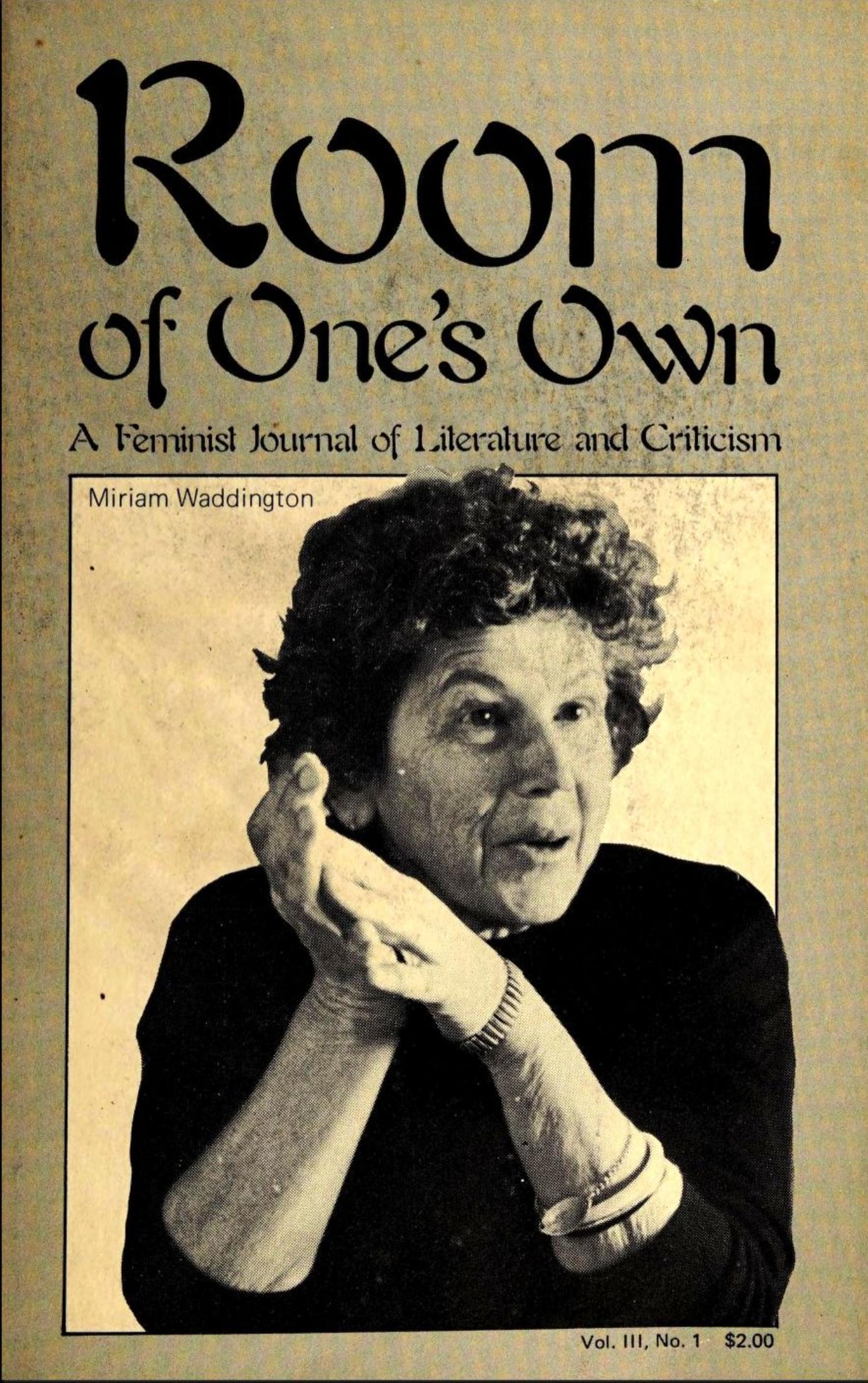 Room of One's Own: A Feminist Journal of Literature and Criticism by unknow