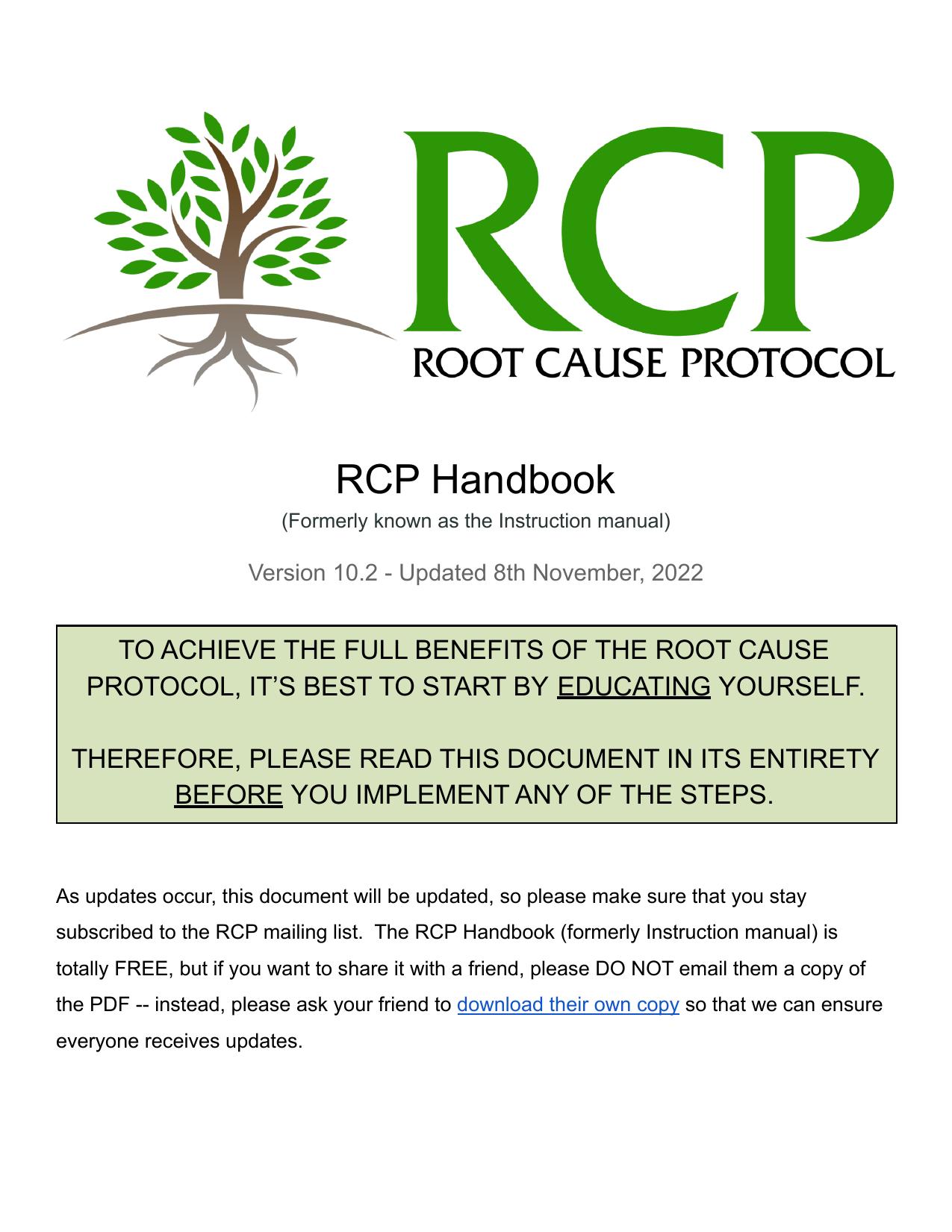 Root cause protocol RCP pdf (March 2023 version) by Morley Robbins (Orthomolecular Medicine) - Vitamin C, Magnesium, etc by Morley Robbins Linus Pauling Abram Hoffer