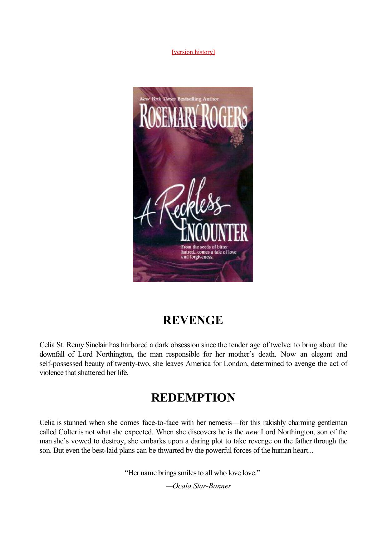 Rosemary Rogers by A Reckless Encounter