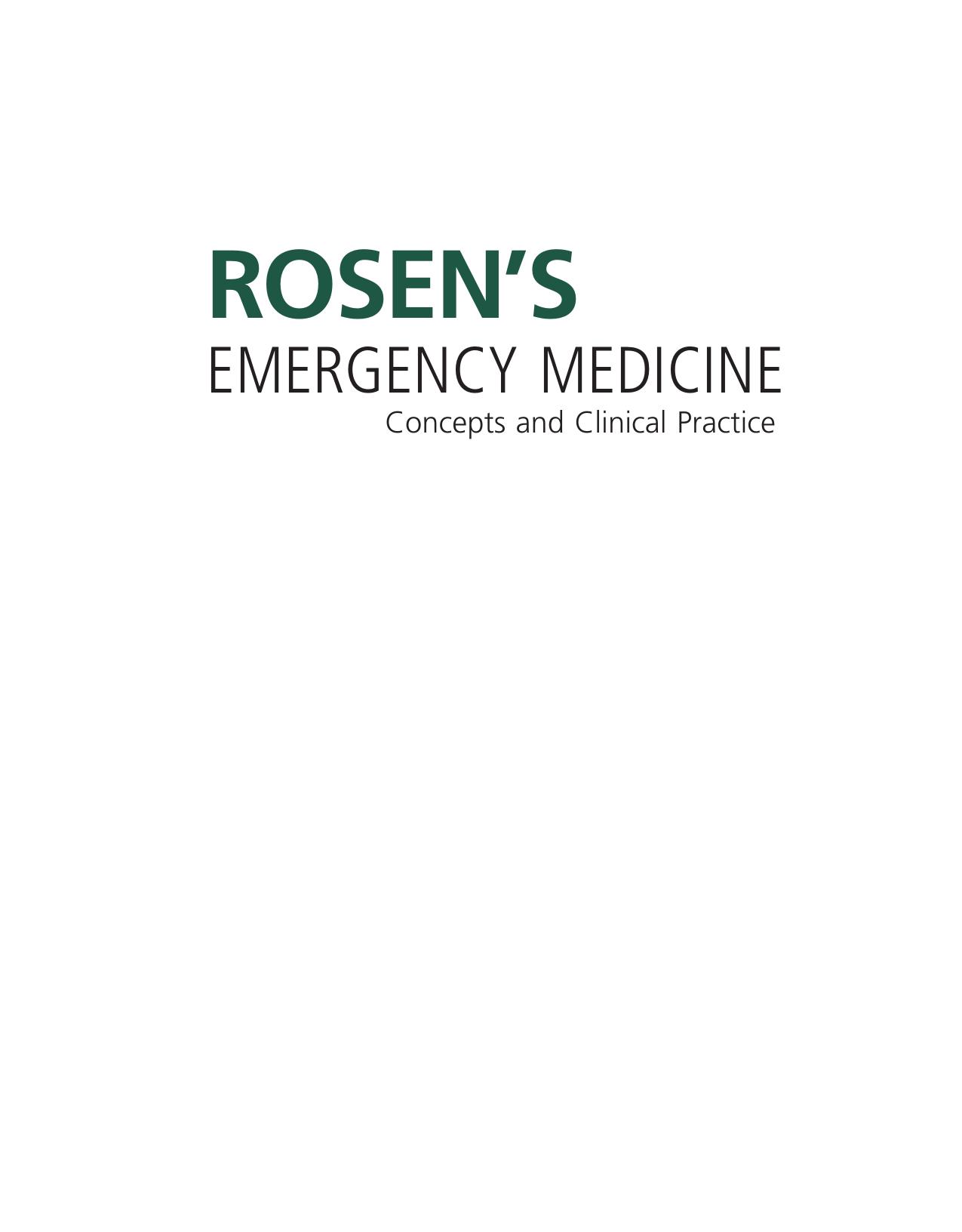 Rosen's Emergency Medicine: Concepts and Clinical Practice: 2-Volume Set by unknow