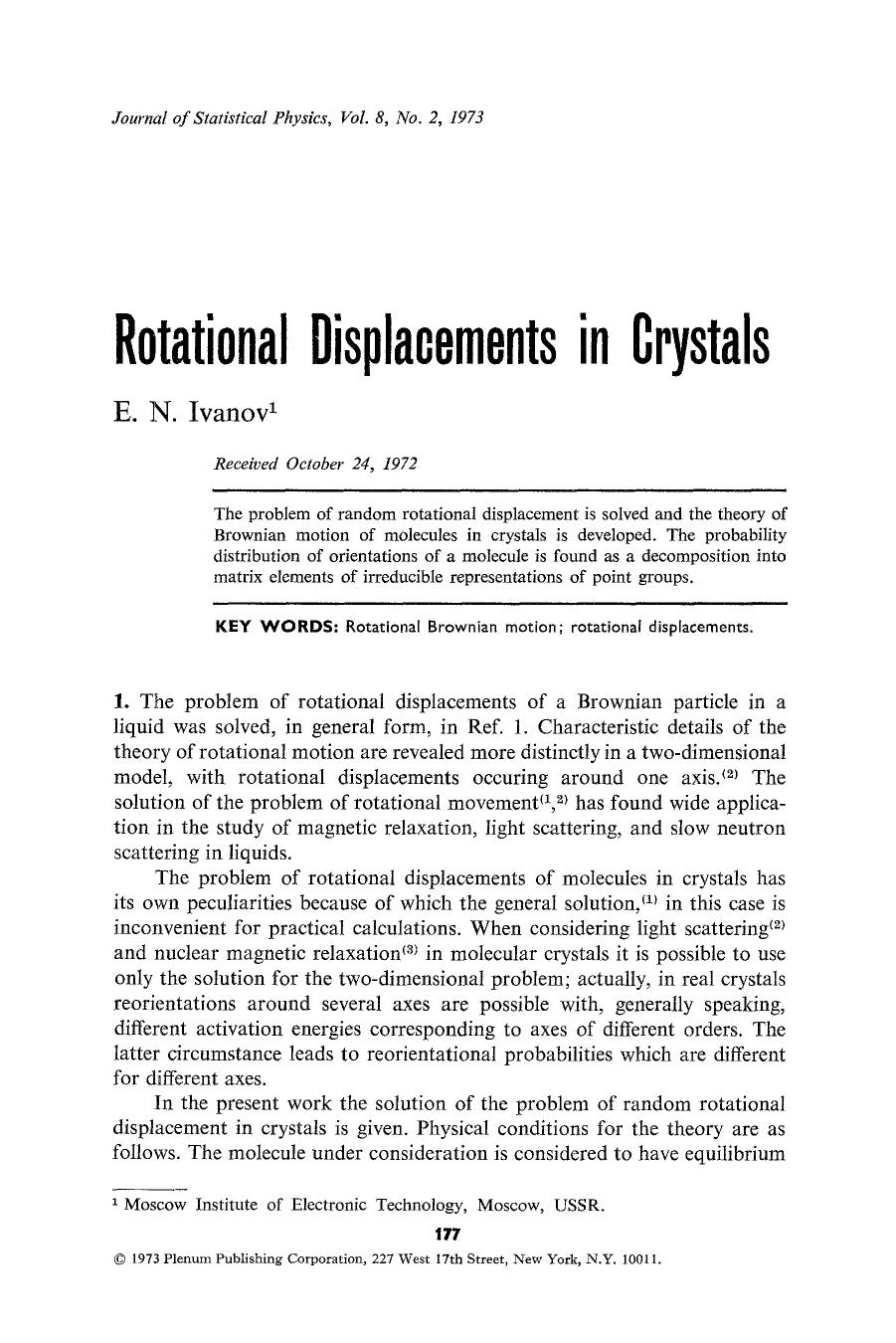 Rotational displacements in crystals by Unknown