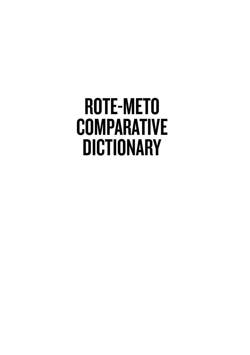 Rote-Meto Comparative Dictionary by Owen Edwards