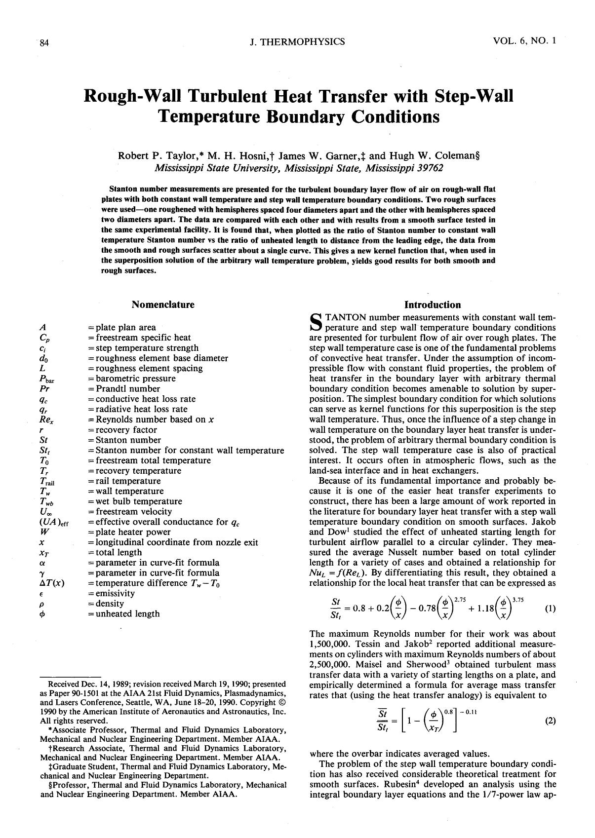 Rough-wall turbulent heat transfer with step-wall temperature boundary conditions by Unknown