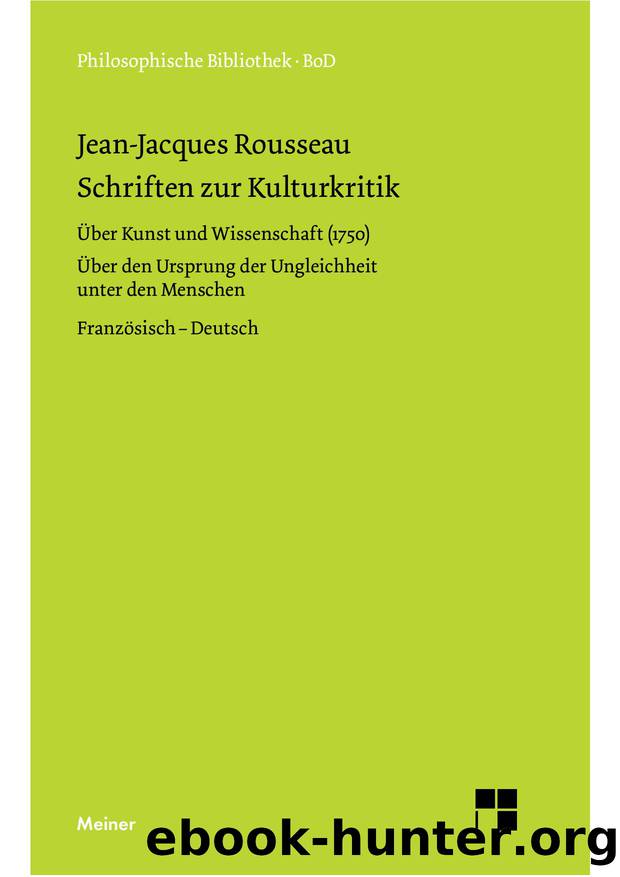 Rousseau by Schriften zur Kulturkritik (9783787331567)