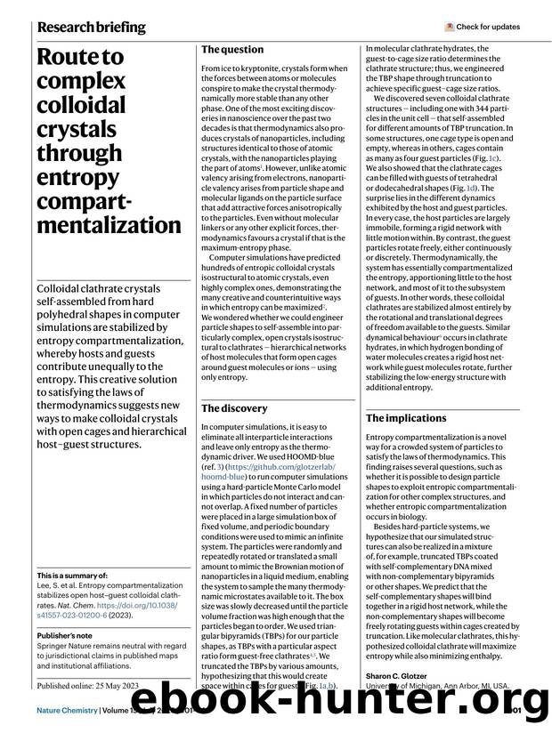 Route to complex colloidal crystals through entropy compartmentalization by Unknown
