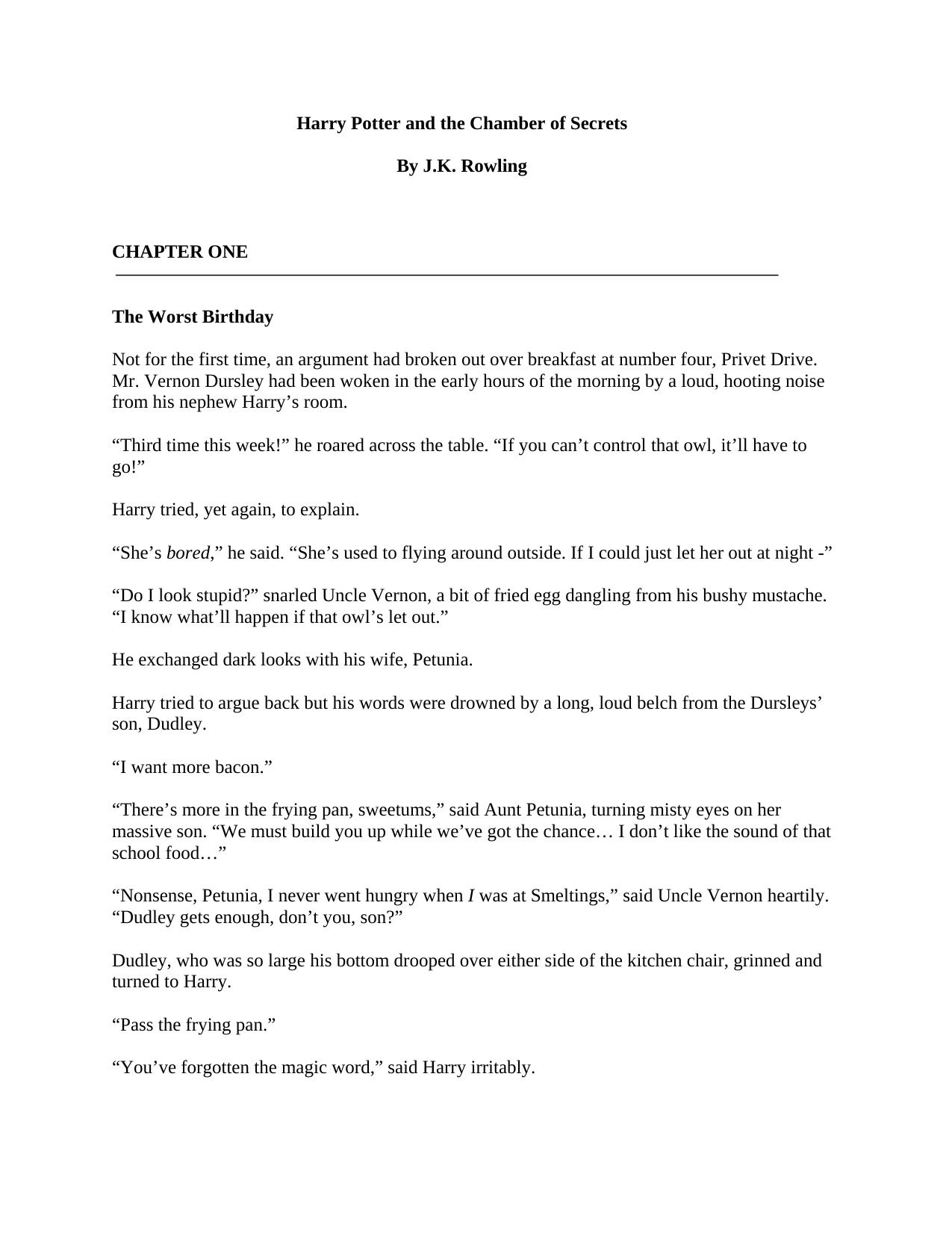 Rowling, J.K - Harry Potter 02 - The Chamber of Secrets by Rowling J.K