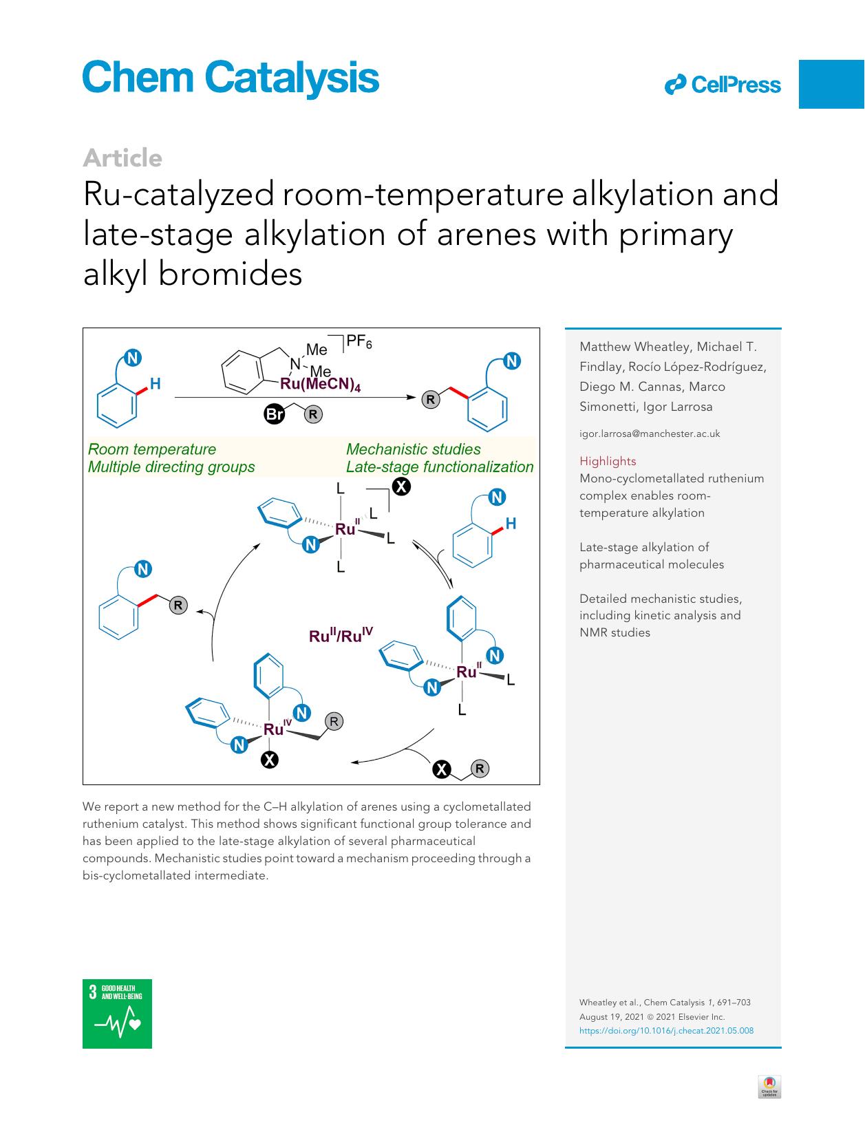 Ru-catalyzed room-temperature alkylation and late-stage alkylation of arenes with primary alkyl bromides by unknow
