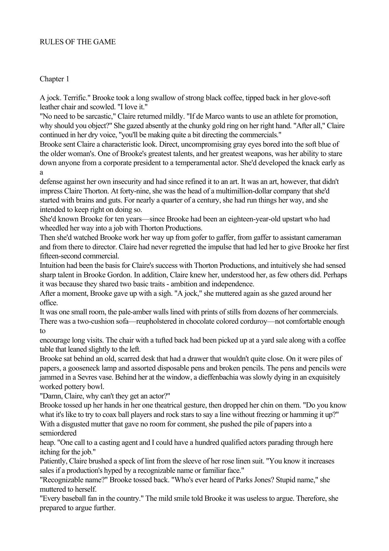 Rules Of The Game by Nora Roberts by Unknown