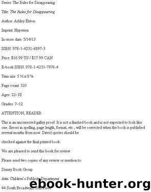 Rules for Disappearing, The by Ashley Elston