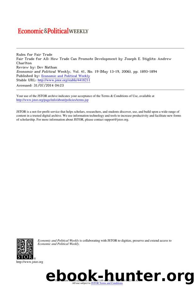 Rules for Fair Trade by Rules for Fair Trade by Joseph E. Stiglitz; AndrewCharlton