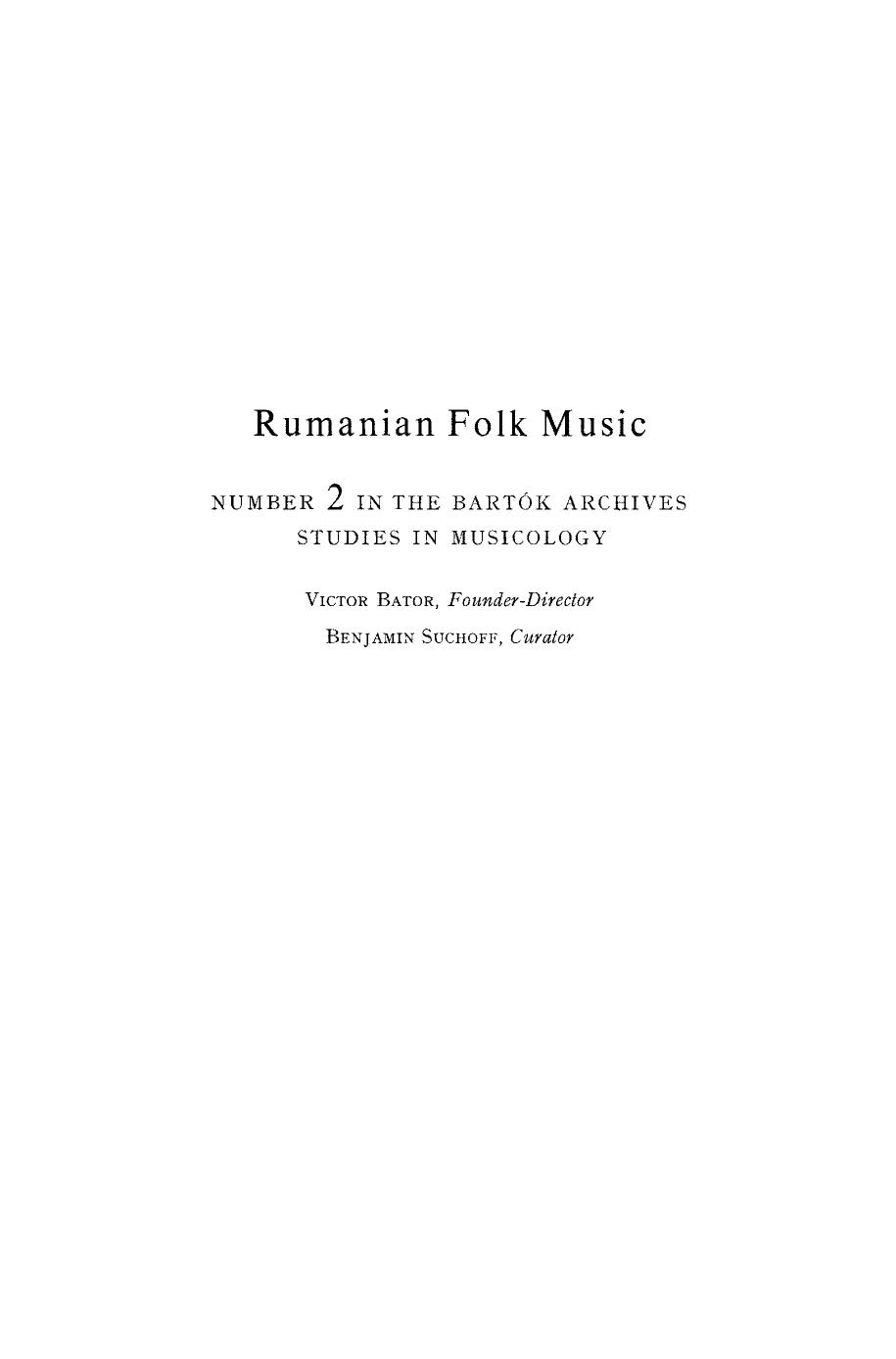 Rumanian Folk Music: Instrumental Melodies by Béla Bartók (auth.) Benjamin Suchoff (eds.)