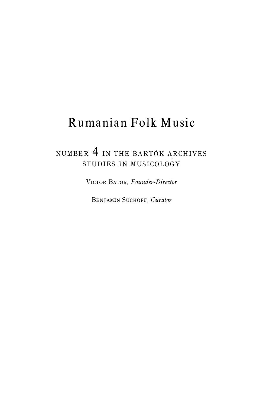 Rumanian Folk Music: Texts by Béla Bartók (auth.) Benjamin Suchoff (eds.)