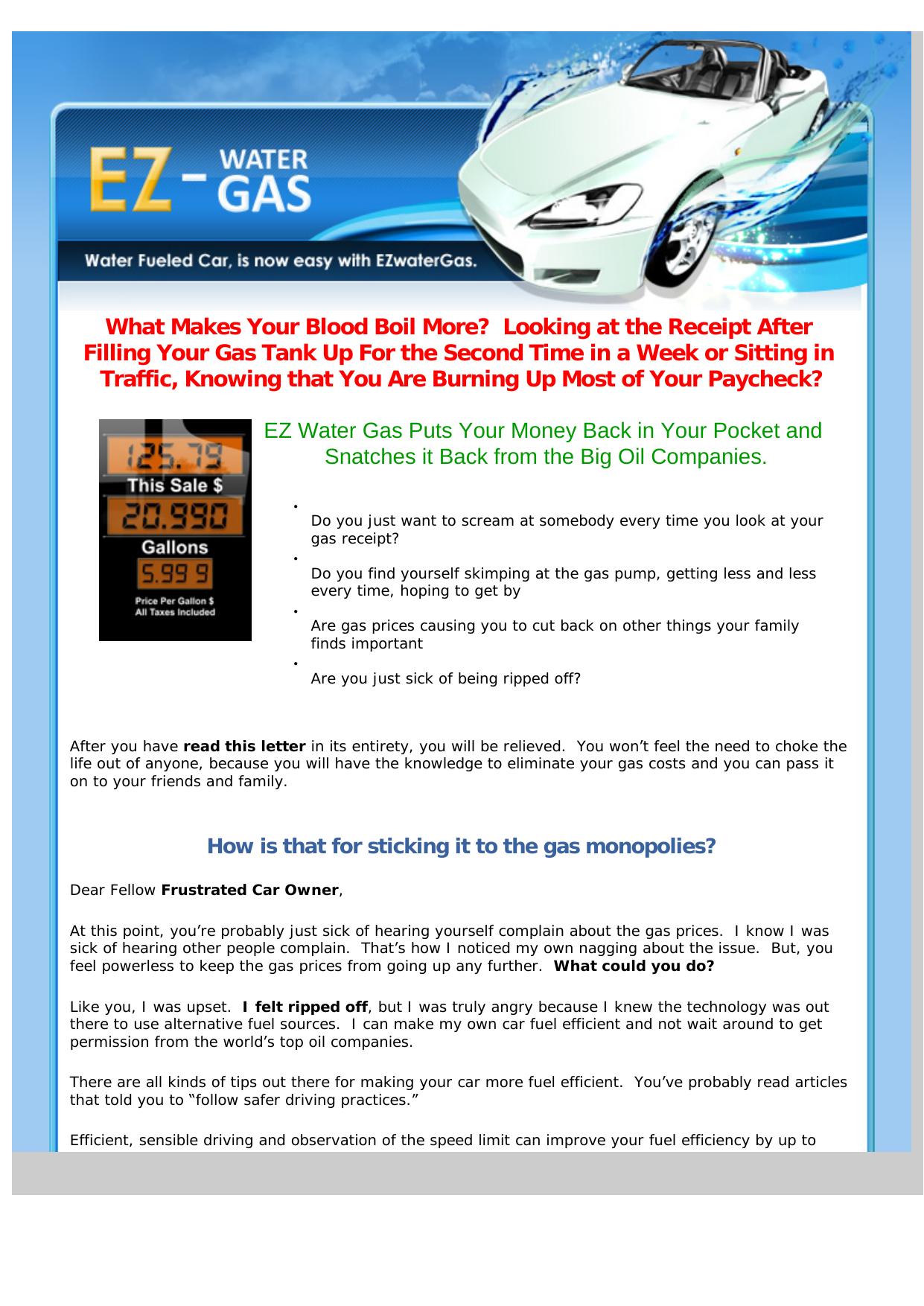Run Your Car Partially On Water. With Simple Guides & Schemas. by Best of Kuszter's Collection