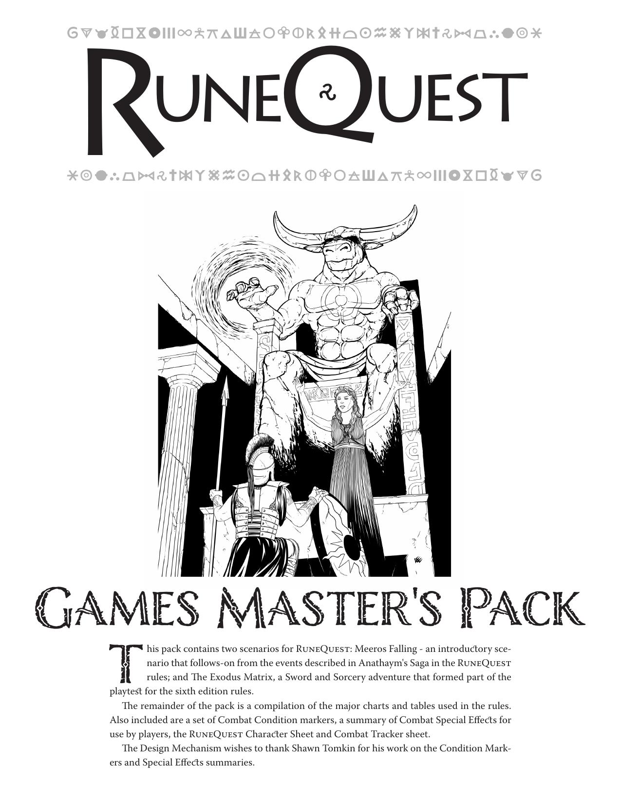 RuneQuest 6 Games Master's Pack by Unknown