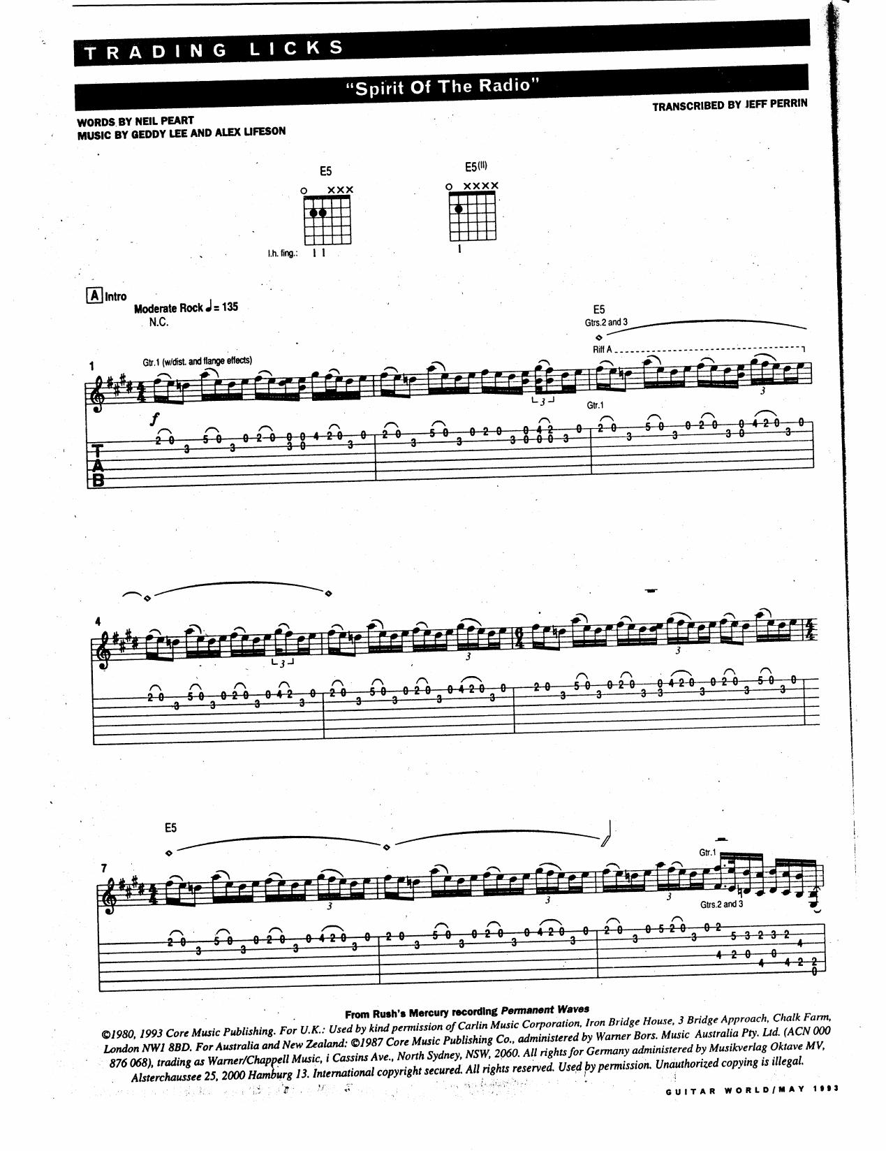 Rush by Spirit of the Radio